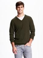 Old Navy V Neck Sweater For Men - Olive