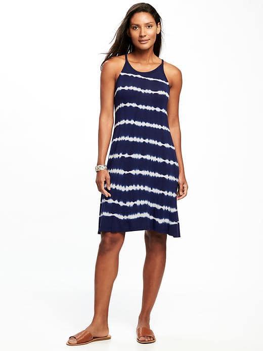 Old Navy Sleeveless High Neck Swing Dress For Women - Cool Tie Dye