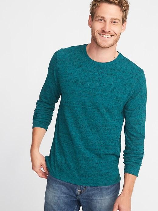 Old Navy Mens Soft-washed Slub-knit Crew-neck Tee For Men Azurite Size Xxl