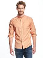 Old Navy Slim Fit Summer Weight Oxford Shirt For Men - Feeling Peachy