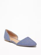 Chambray D&#39;orsay Flats For Women