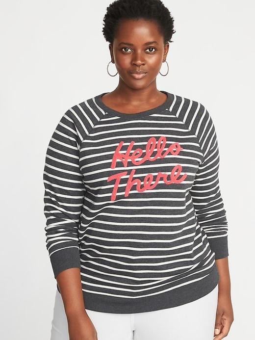 Old Navy Womens Relaxed Plus-size Graphic French-terry Sweatshirt Hello There Size 1x