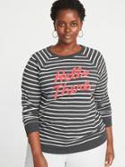 Old Navy Womens Relaxed Plus-size Graphic French-terry Sweatshirt Hello There Size 1x
