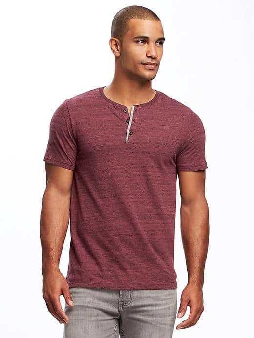 Old Navy Jersey Henley For Men - Gosh Garnet