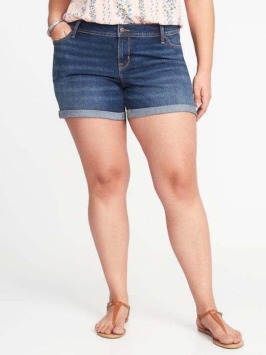 Old Navy Womens Plus-size Boyfriend Denim Shorts (5) Deep Sky Size 22