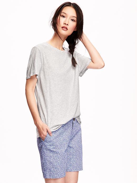 Old Navy Relaxed Crew Neck Tee - Light Heather Gray
