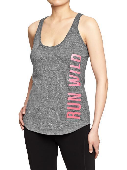 Old Navy Womens Active Godry Graphic Tanks - Dark Gray