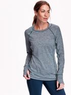 Old Navy Womens Long Sleeve Go Dry Tee Size L - Kelp Forest