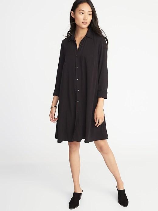 Old Navy Womens Swing Shirt Dress For Women Blackjack Size Xs