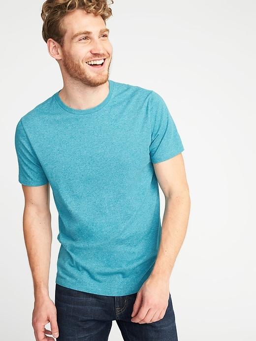 Old Navy Mens Soft-washed Crew-neck Tee For Men Teal Heather Size M
