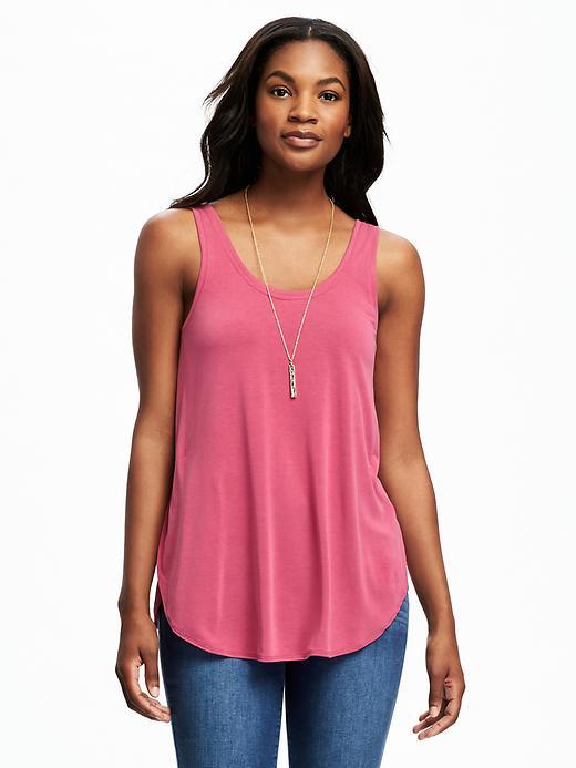 Old Navy Sueded Double Scoop Tank For Women - Pink Tangiers