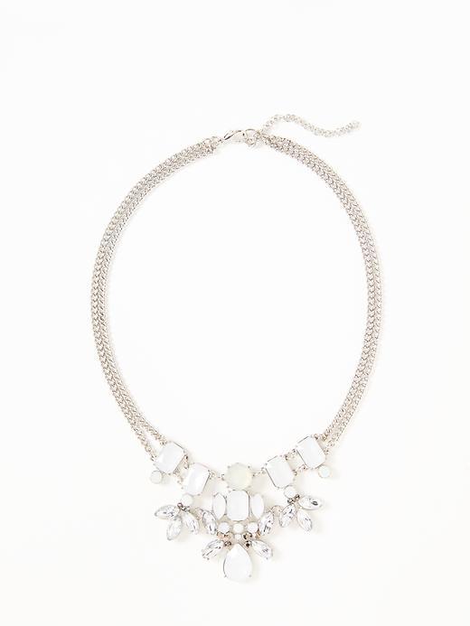 Old Navy Crystal Cluster Pendant For Women - Silver