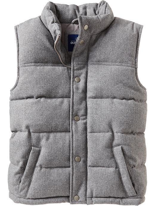 Old Navy Old Navy Mens Quilted Tweed Vests - Light Heather Gray