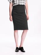 Old Navy Womens Rib Knit Midi Pencil Skirt Size L Tall - Dark Charcoal Gray
