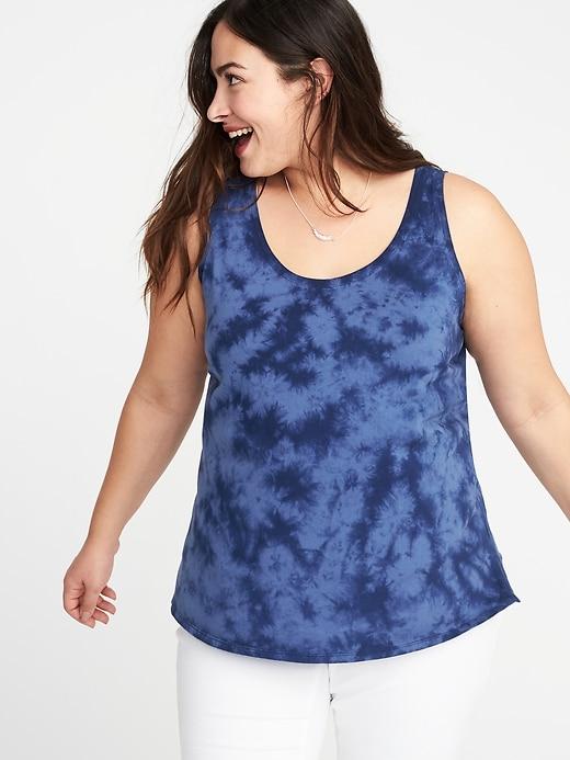Old Navy Womens Plus-size Everywear Tie-dye Tank Blue Size 4x