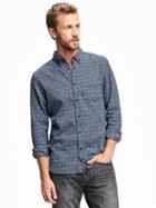 Old Navy Slim Fit Patterned Twill Shirt For Men - Light Blue Print