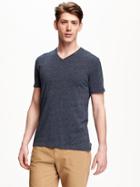 Old Navy Textured Jersey V Neck Tee For Men - Navy Blue