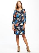 Old Navy Printed Shift Dress For Women - Navy Floral