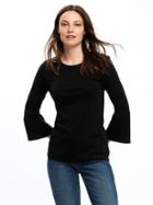Old Navy Semi Fitted Bell Sleeve Top For Women - Black