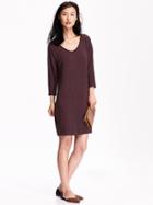 Old Navy Womens Jersey Shift Dress Size L Tall - Wine Heather