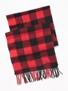 Old Navy Mens Patterned Flannel Scarf For Men Red Buffalo Plaid Size One Size