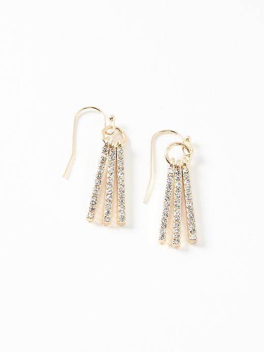 Old Navy Pav Bar Drop Earrings For Women - Gold