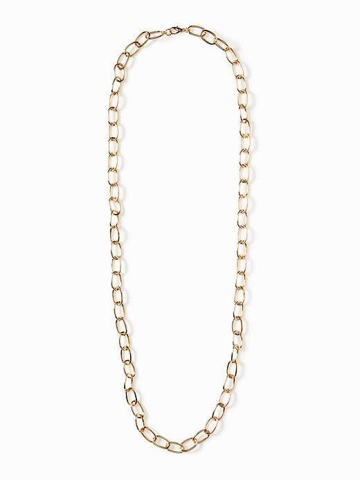 Old Navy Long Chain Link Necklace For Women - Gold