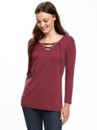 Old Navy Lace Up Swing Top For Women - Dark Red