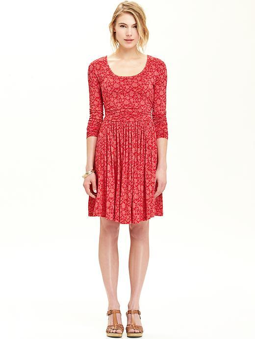 Old Navy Womens Patterned Jersey Dresses Size L Tall - Red Floral