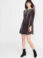 Old Navy Womens Velvet Swing Dress For Women Coal Smoke Size Xs