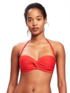 Old Navy Twist Front Bandeau Bikini Top For Women - Stop Light Nylon