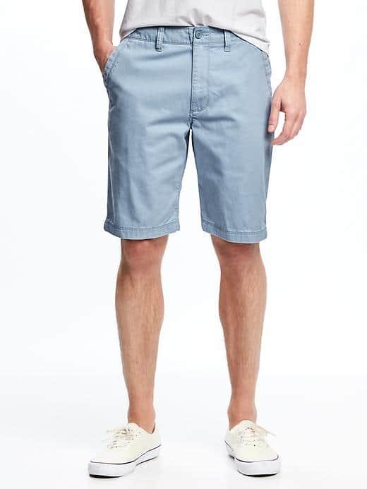 Old Navy Broken In Khaki Shorts For Men 10 - Frozen Mist
