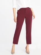 Old Navy Womens Mid-rise Harper Ankle Pants For Women Maroon Jive Size 18