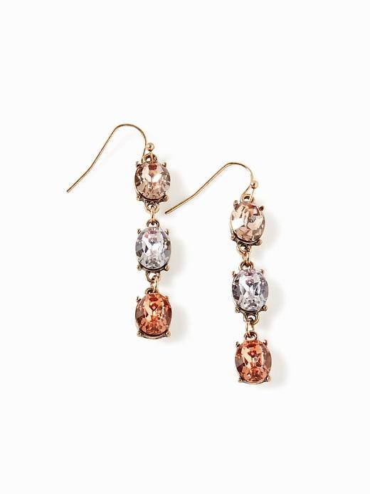 Old Navy Blush Tone Crystal Drop Earrings For Women - Coral Blush