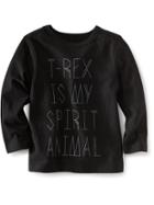 Old Navy Long Sleeve Graphic Tee Size 12-18 M - Black