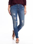 Old Navy Mid Rise Distressed Rockstar Jeans For Women - Angel Island