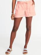 Old Navy Womens Mid-rise Soft Utility Shorts For Women Peach Grove Size S