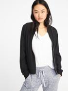 Old Navy Womens Loose-fit Performance Bomber Jacket For Women Blackjack Size S
