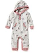 Old Navy Graphic Hooded One Piece - Pink Print