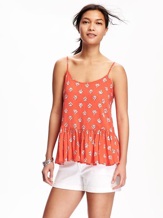 Old Navy Printed Peplum Swing Cami For Women - Red Print