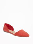 Old Navy Sueded Dorsay Flats For Women - Terra Cotta