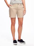 Old Navy Mid Rise Everyday Khaki Shorts For Women 7 - Rubber Band