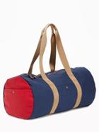 Old Navy Color Blocked Canvas Duffel Bag For Men - Red/blue