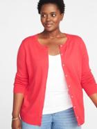 Old Navy Womens Semi-fitted Crew-neck Plus-size Cardi Cosmic Rouge Size 1x