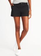 Old Navy Womens Relaxed Mid-rise Shorts For Women (3 1/2) Black Size 0