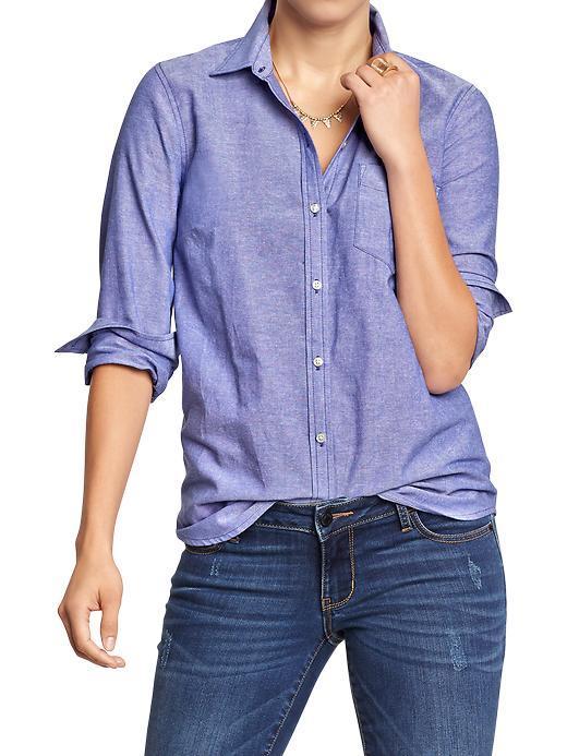 Old Navy Womens Oxford Shirts - Ultra Violet