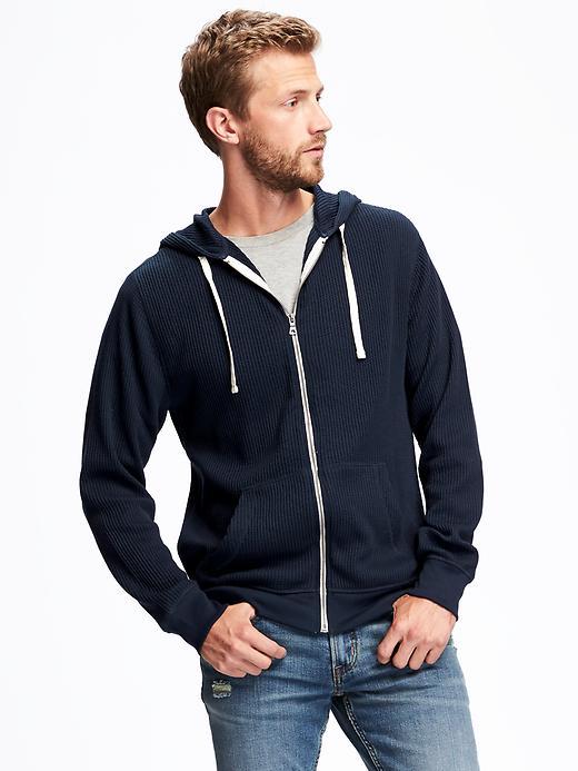Old Navy Waffle Knit Full Zip Hoodie For Men - Big Navy