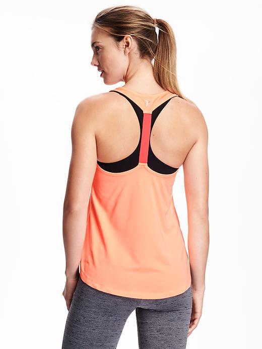 Old Navy Go Dry T Strap Tank For Women - Melon Shock Neon Poly