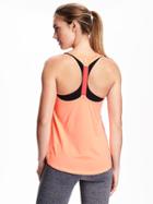 Old Navy Go Dry T Strap Tank For Women - Melon Shock Neon Poly