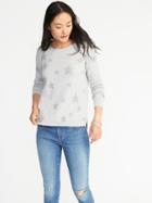 Old Navy Womens Classic Star-printed Sweater For Women Grey Stars Size M